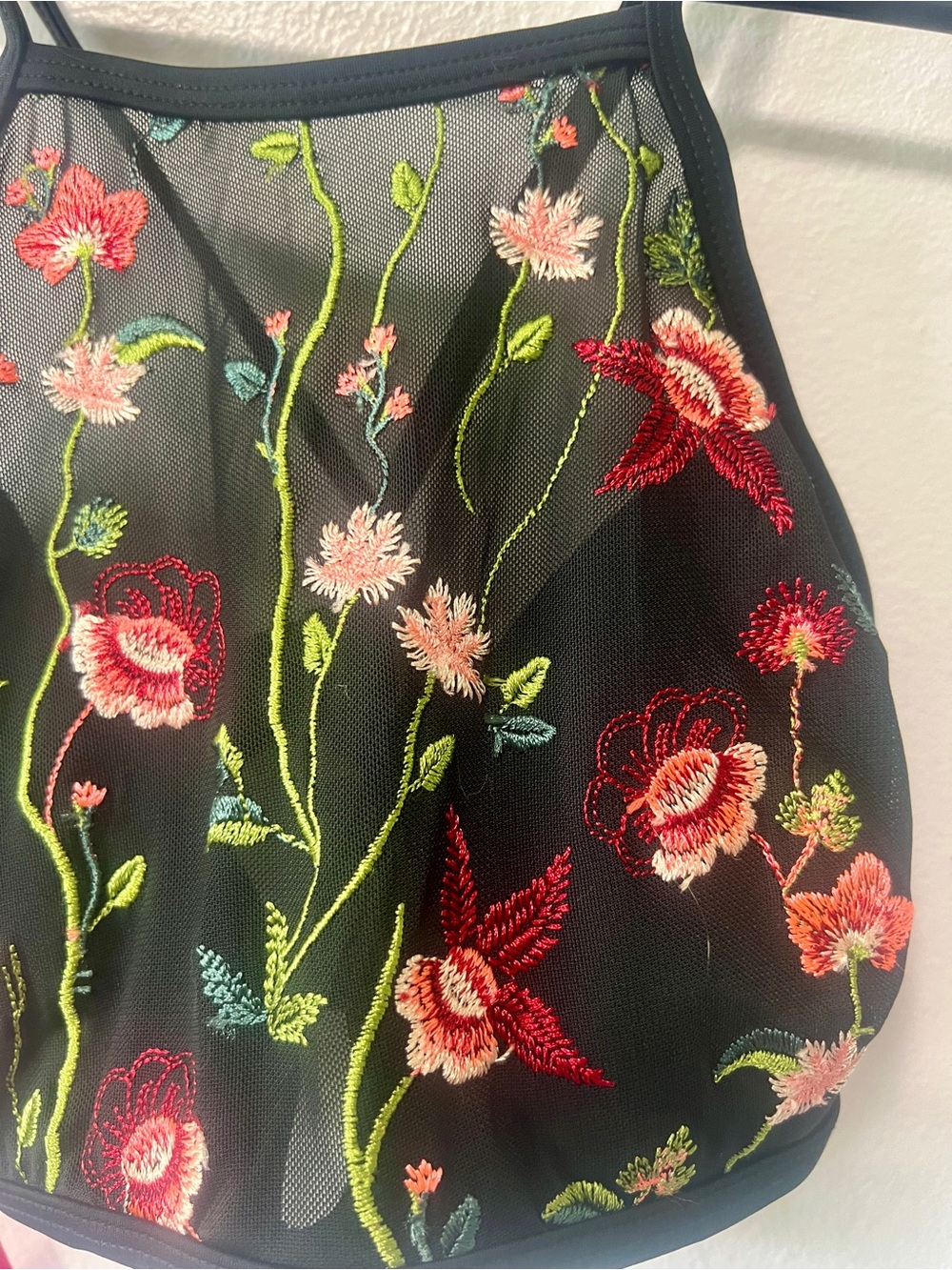 Xhilleration NWT Floral Embroidered Halter Swim Top - Size XS - Picture 6 of 10